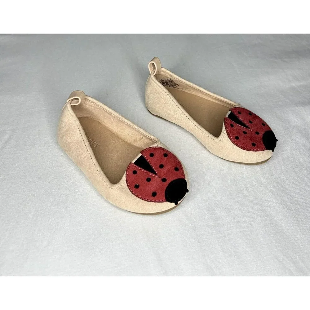 Old Navy Shoes Toddler Girls Size 5 Faux Suede Ladybug Ballet Flats Slip On 5C